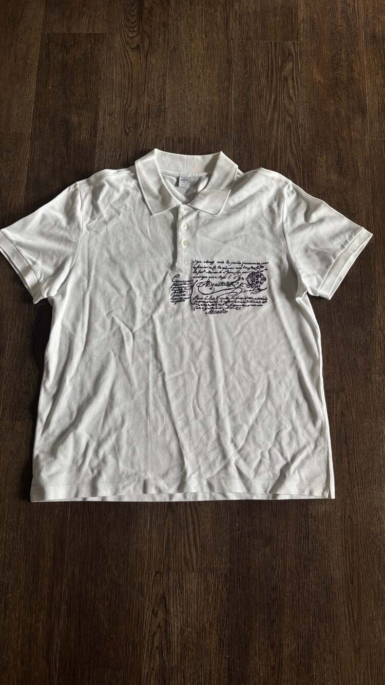 Berluti Scritto Pattern Piqué Polo Shirt